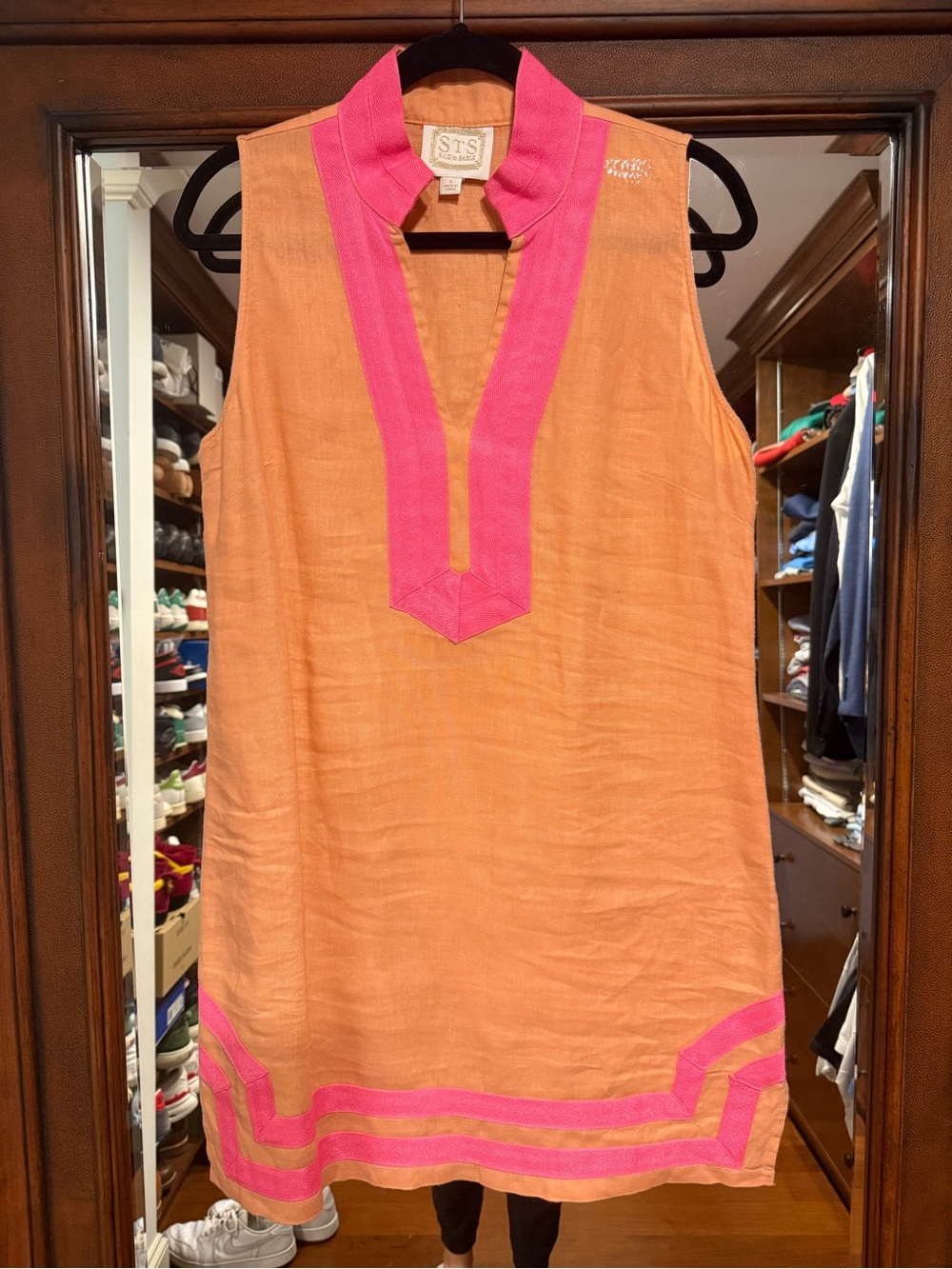 Sail to Sable Orange Dress with Pink Accents